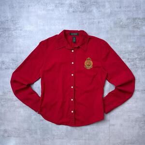 Y2K Polo Ralph Lauren 00s Red Button Up shirt women’s